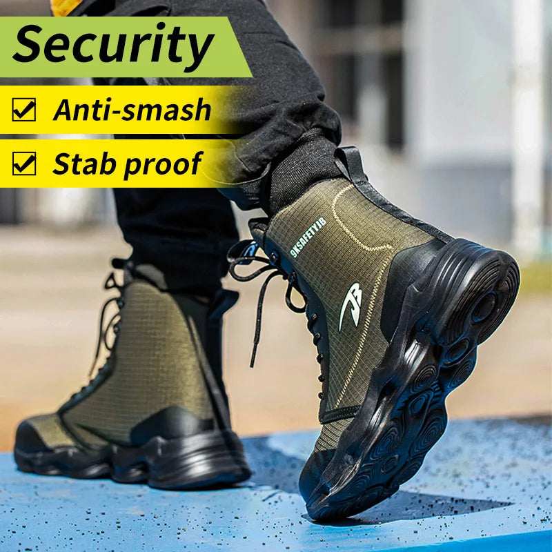Fashionable breathable anti-smash and anti-puncture safety shoes