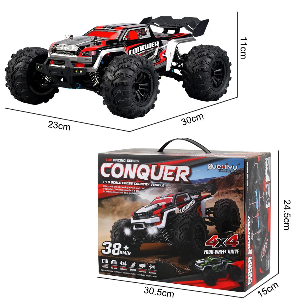 16102 1:16 Rc Car With Led Light 4WD 50km/h Off-road Vehicle High Speed Drift Car For Kid Vs Wltoys Boys Kids Birthday Gifts
