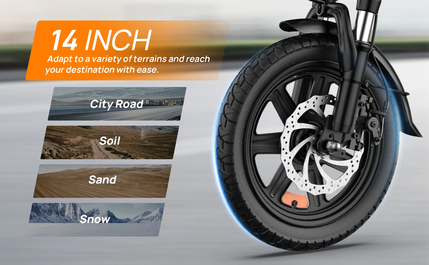 14" Foldable Electric bicycle for Adult, Peak 500W Motor with 48V 7.5Ah Removable Battery 40 Miles Range 3 Hours Charge Time