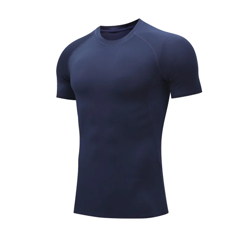 Men Short Sleeve t-Shirt Quick Dry Compression Shirts Fitness Gym t-Shirts Sport Bodybuilding Shirt Running Football Tee Shirts