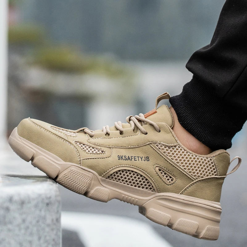 Low Top Breathable Safety Shoes Anti-Puncture Anti shock Work Shoes Slip Resistant Work Sneakers Protective Boots for Men