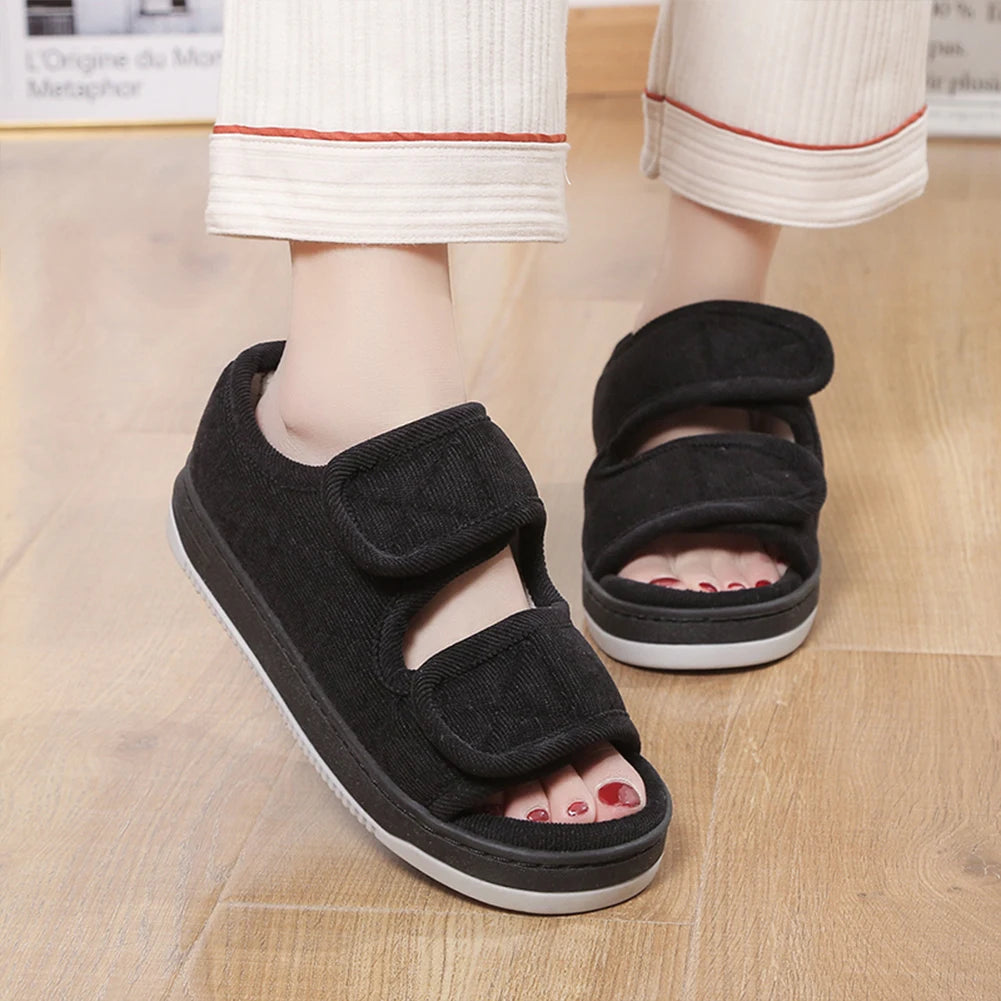 Diabetic Shoes Open Toe Diabetic Slippers Adjustable Elderly Sandals Breathable Orthopedic Footwear for Women and Men