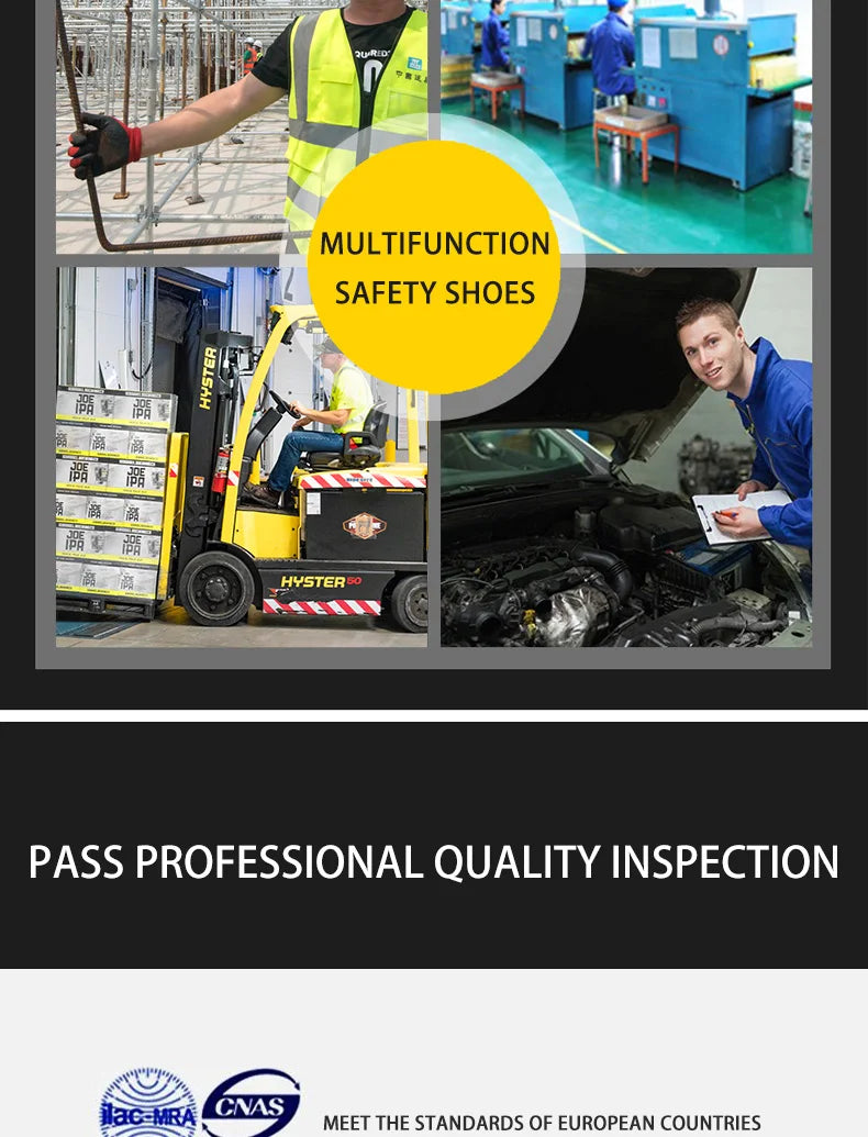 Composite Toe Work Boots Mens Puncture-Proof Midsole Non-Slip Breathable & Comfort Fit for Warehouse Use Anti-smash Work Boots