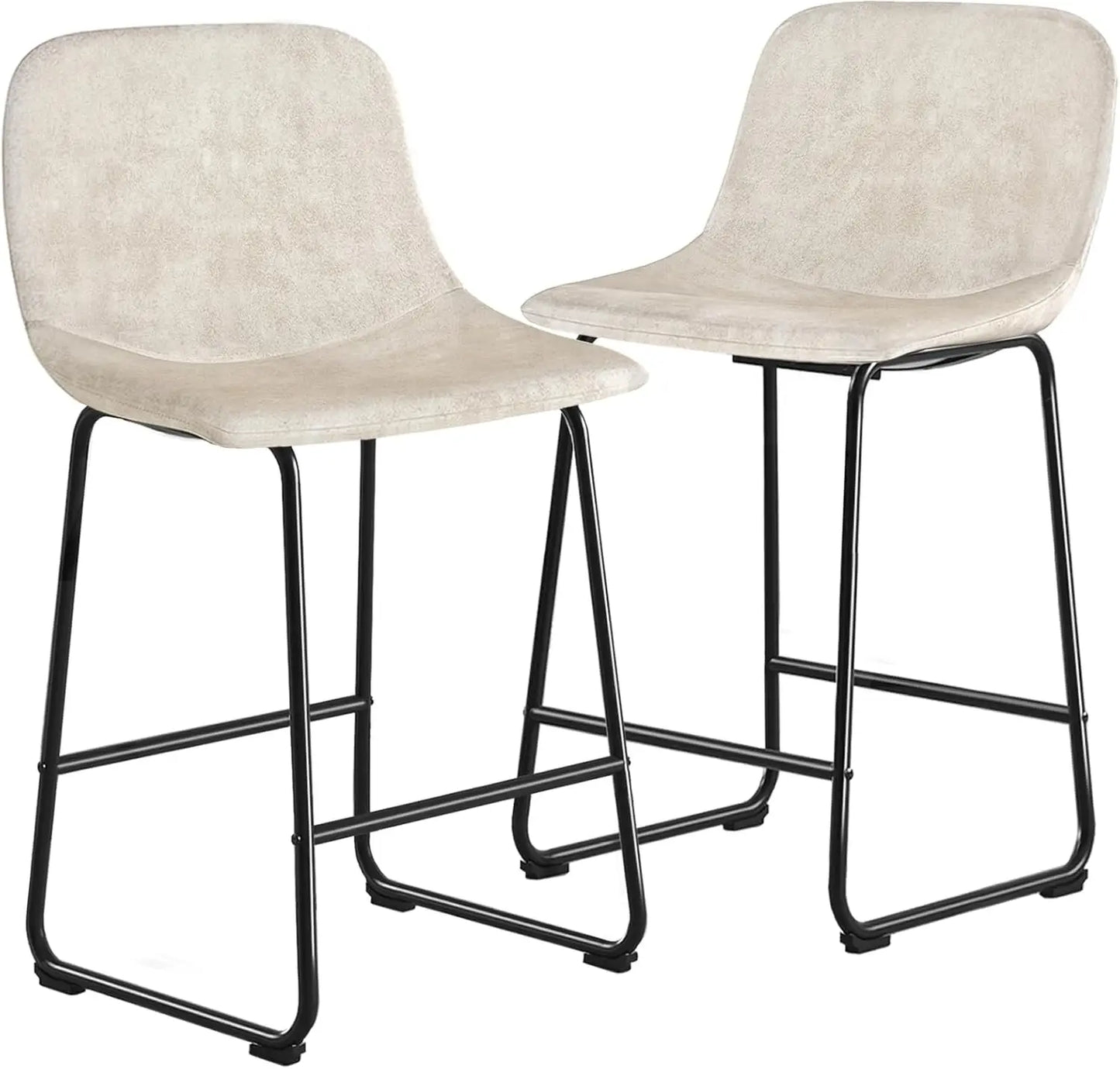 Dining Chairs Set of 2, Armless Counter Height Stools with Back Hold up to 500 lbs for Home, Kitchen, Dining Room, Bar,
