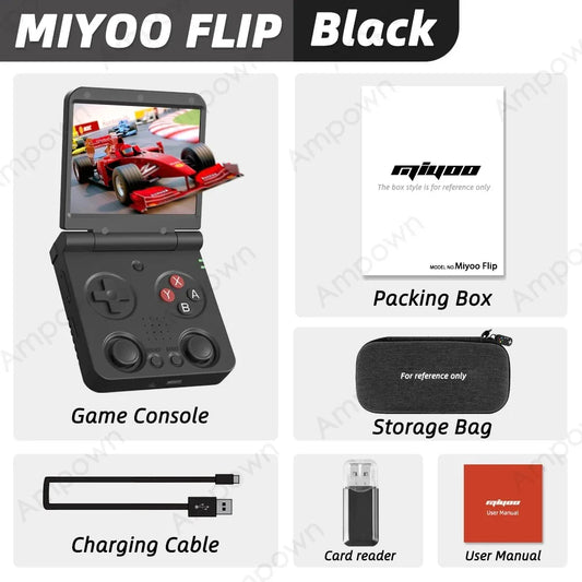 Miyoo Flip V2 Fold Handheld Game Players Consoles Portable Video Game 3.5'' IPS Linux System Retro Game Console Collapsible Gift