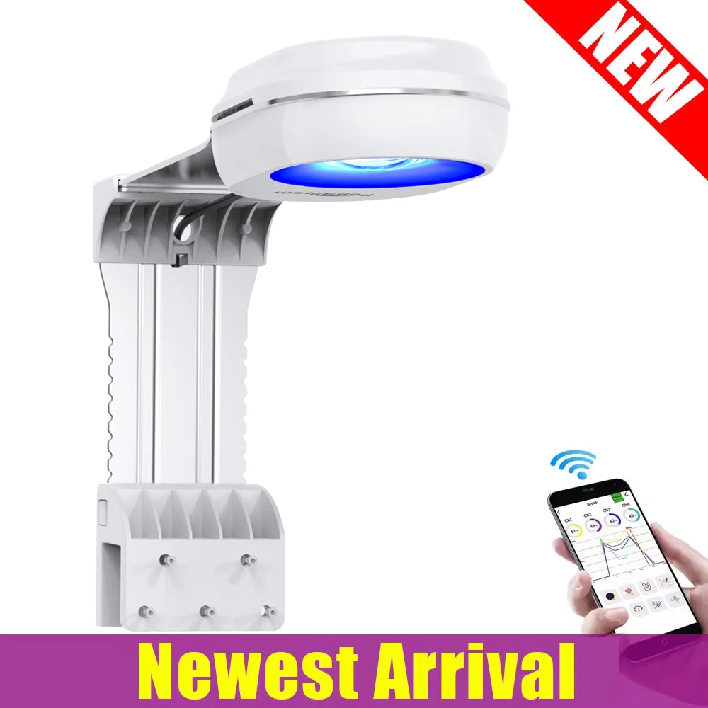 PopBloom RL60 WiFi Aquarium Reef Light 60W, Full Spectrum Marine Aquarium LED Light For Coral SPS/LPS Nano Tank, Include Mount