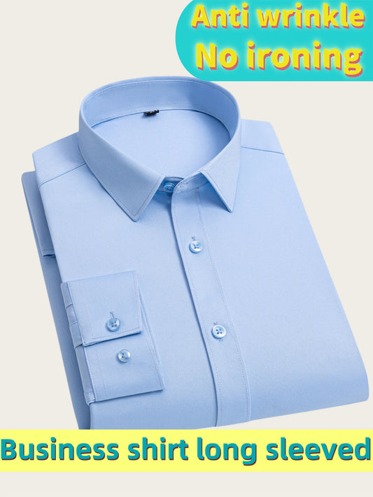 Men's Ultra-Stretch Shirt - High-Quality Silky Business Formal Long-Sleeve Shirt for Social and Casual Wear