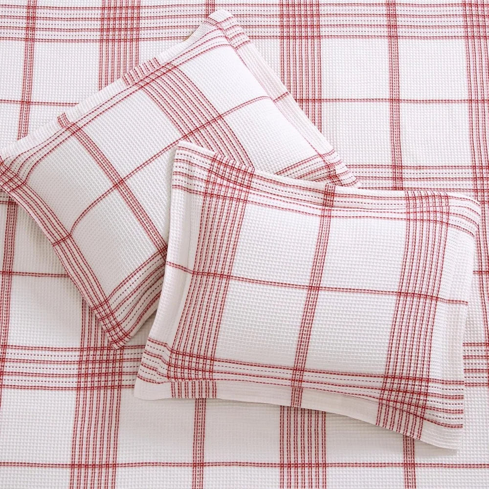 Levtex Home Peppermint Plaid Christmas Duvet Set - Full/Queen Size with 90x94 Duvet Cover and 2 Standard Pillowcases