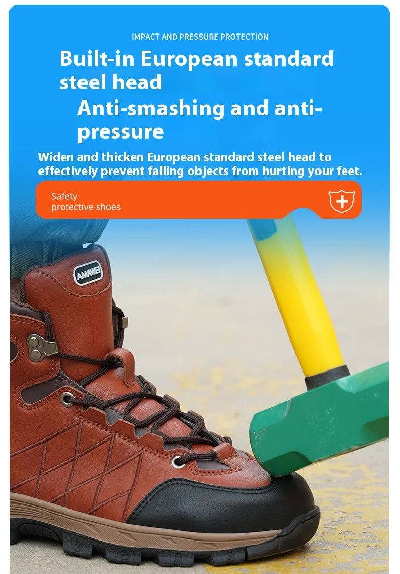 Safety Shoes Men Work Sneakers Indestructible Shoes Puncture-Proof Protective Shoes Work Boots Steel Toe Construction Work Shoe