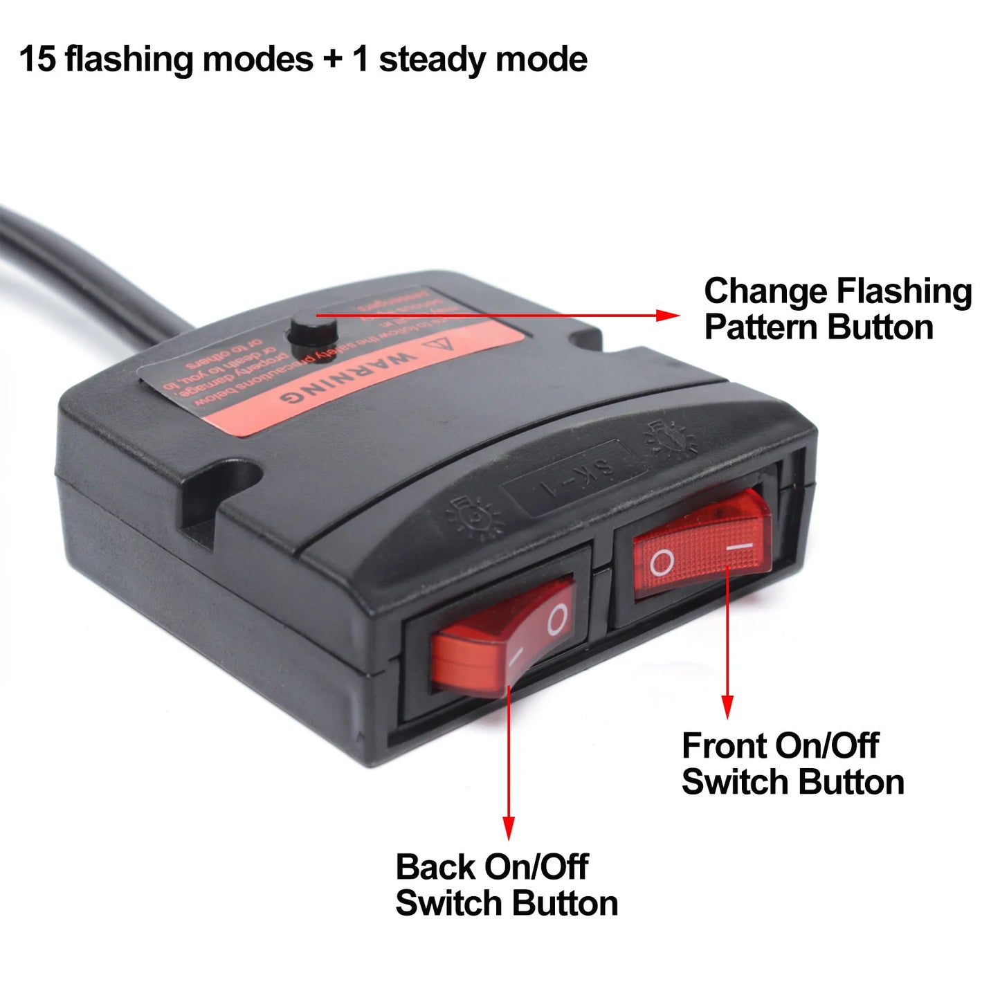 96LED Strobe Light Bar, Bright Emergency Warning Beacon, 12V-24V Universal Vehicle Roof Mount W/ Horn Switch for Trucks, SUVs