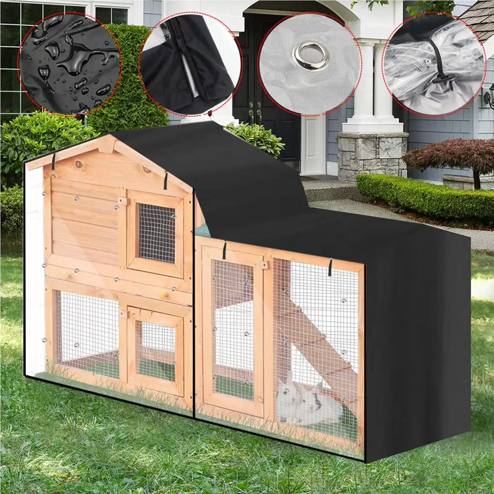 Oxford Cloth Animal Hutch Cover Outdoor Waterproof Harmful Light Prevention Animal Cage  Cover Dust Proof Cage Protector