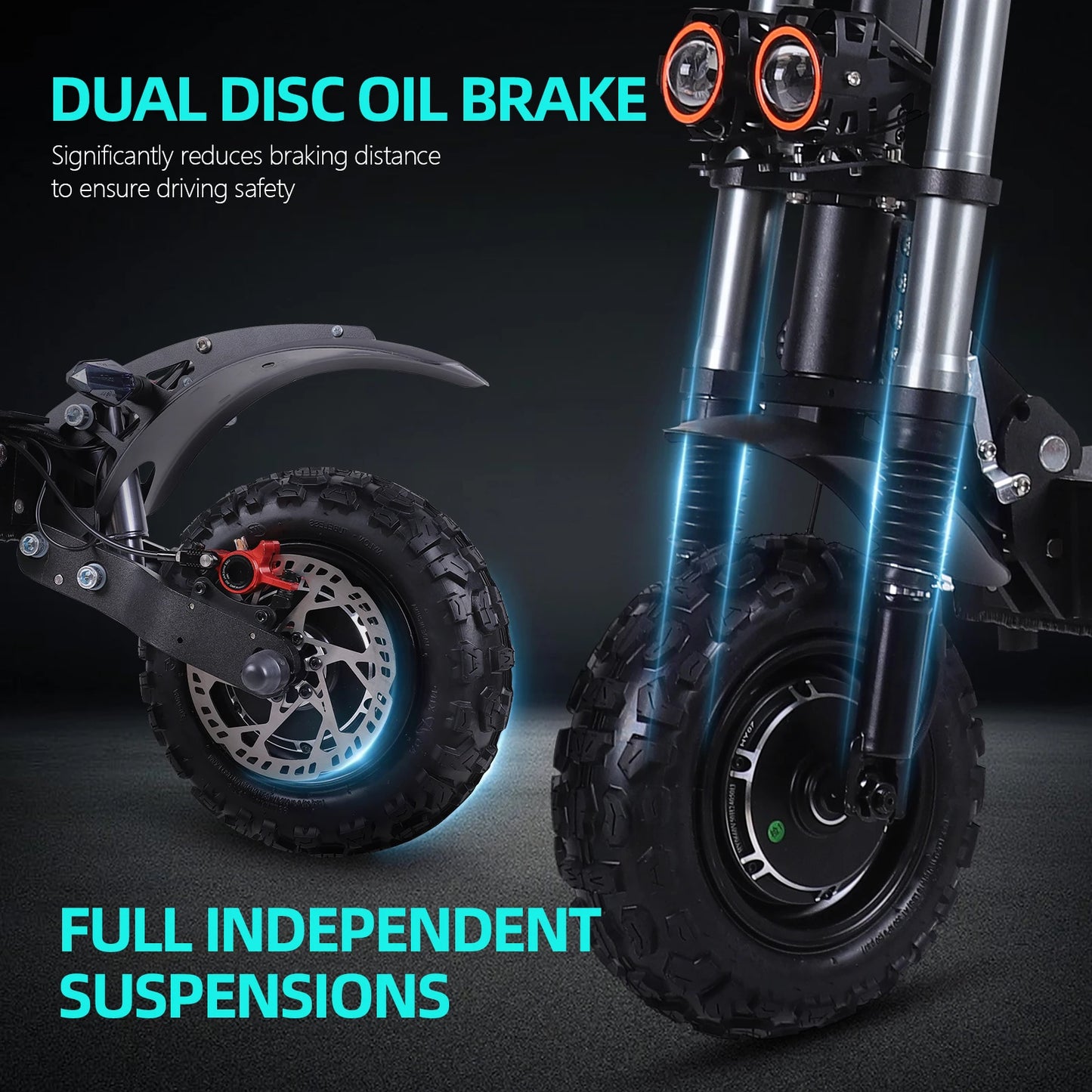 6000W High Power Adult Electric Scooter  Off-Road Commute Foldable 60V 38Ah Large Battery 60 Miles Range 50 Mph Fast E-Scooter