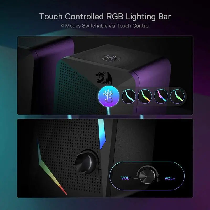Redragon GS510 Waltz RGB Desktop Speakers Enhanced Stereo