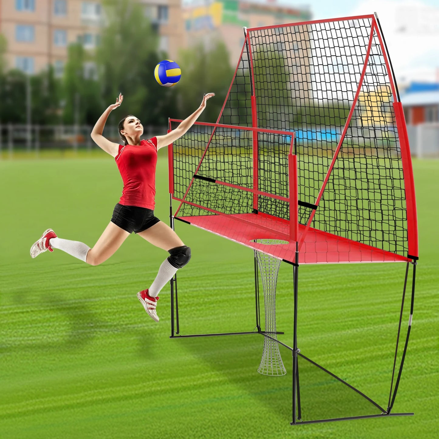 Bymaocar 2.44*3.35M Volleyball Training Net, Nylon Volleyball Practice Net, Volleyball Trainer Equipment Net