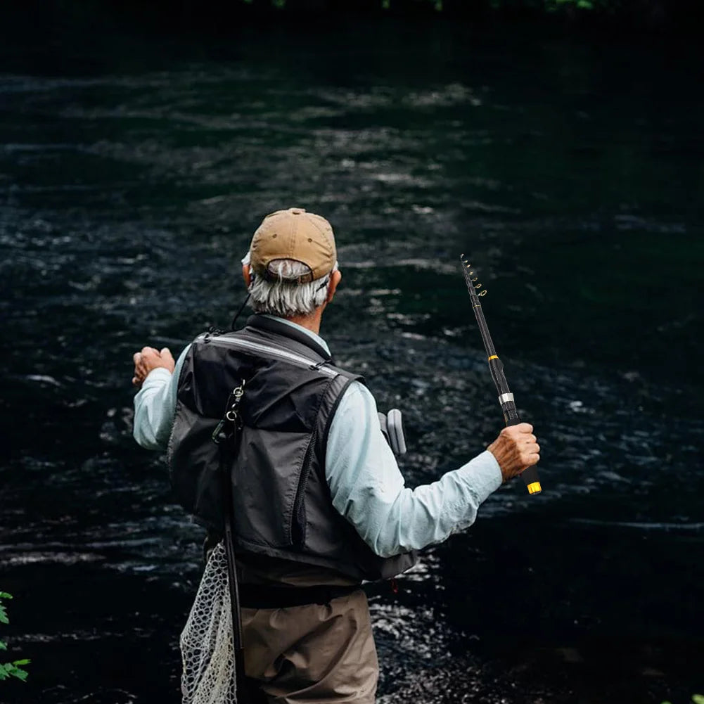 1.8m/2.1m Fishing Rod Portable Ultra Short Sea Rod Carbon Shrink Mini Long Casting Fishing Accessories Carbon Fiber Material