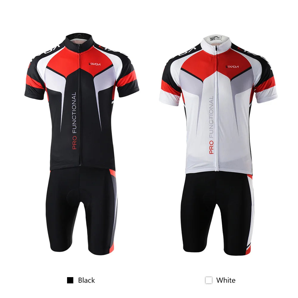 Men Breathable Quick Dry Comfortable Short Sleeve Jersey and Padded Shorts Cycle Clothing Set Riding Sportswear