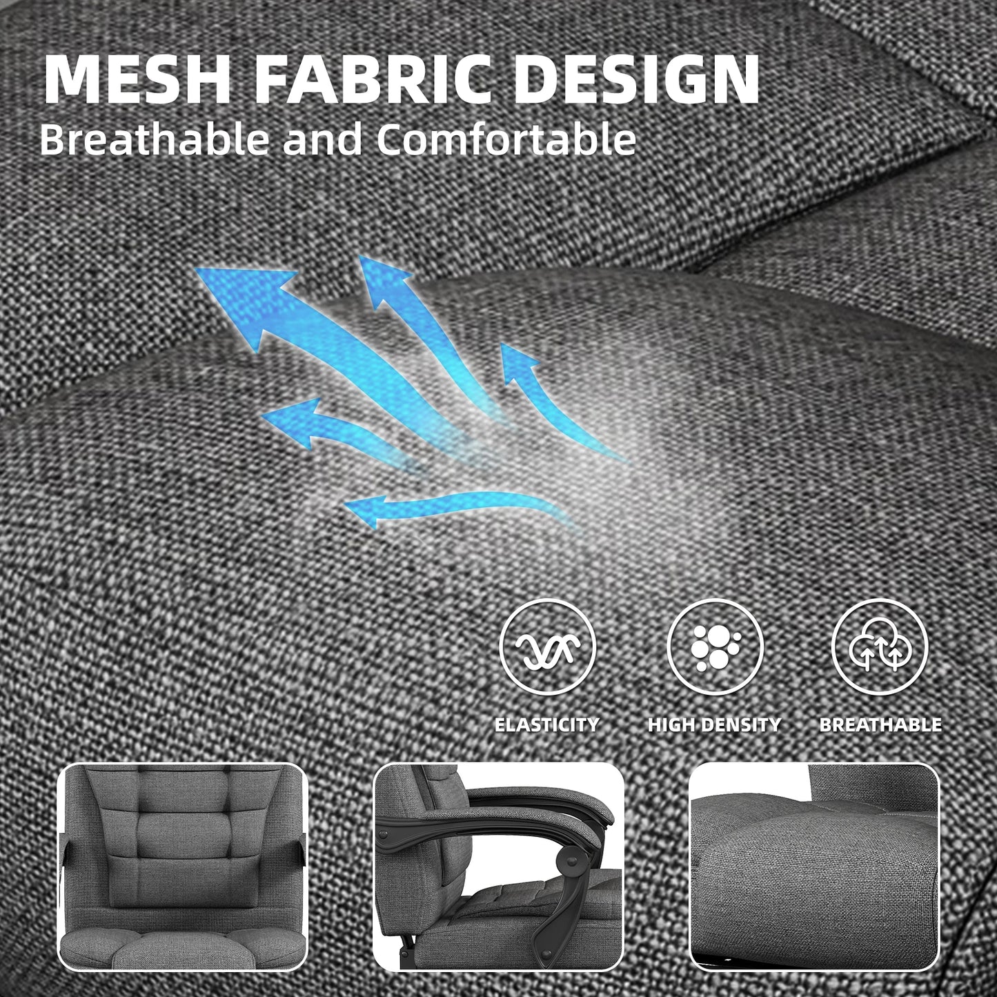 Ergonomic Executive Office Chair - High Back Chair with Headrest & Lumbar Support, Premium Home Office Chair - Adjustable Height