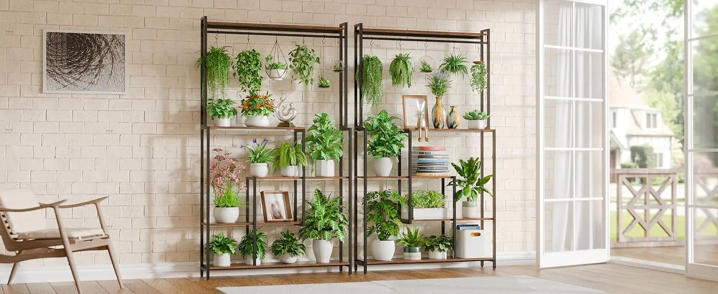 Large Plant Stand Indoor with Grow Light , 5 Tiers 12 Pots Holder, 72" Tall Metal Plant Shelf, Heavy-Duty Rectangle Display Rack