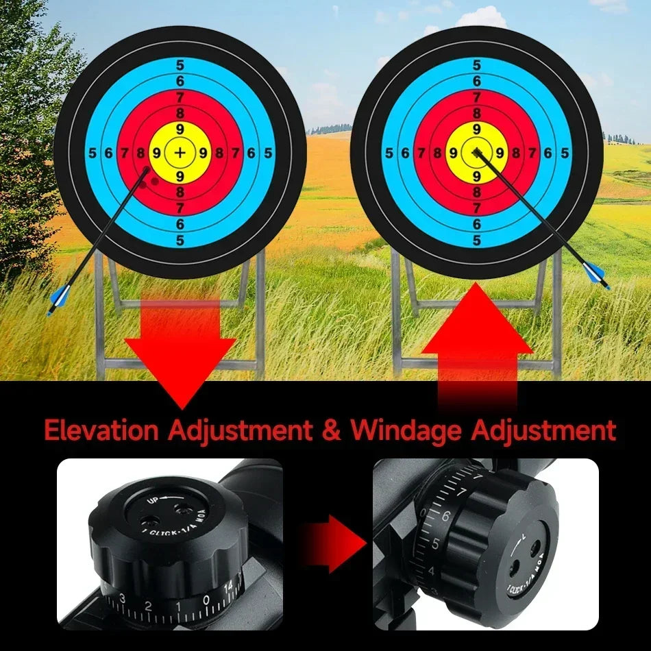 Tactical 3-9X32EG Riflescope Laser Red Dot 3 in 1 Combo Optic Sight Red Green Illuminated Reflex 4 Reticle Hunting Scope