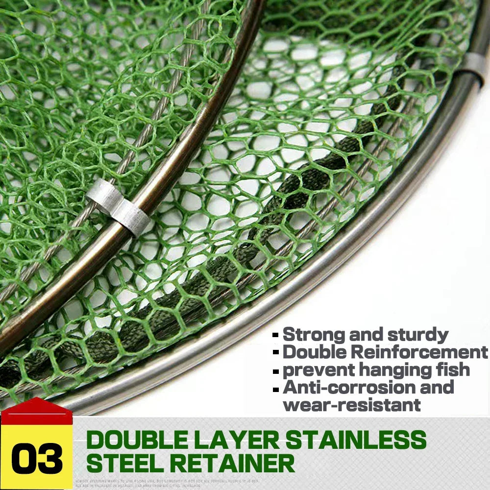 Folding Fishing Net 1.7m 2m 2.5m 3m Shrimp Fish Trap Carp Large Creel Feeder Crab Catchers Surfcasting Accessories Cast Network