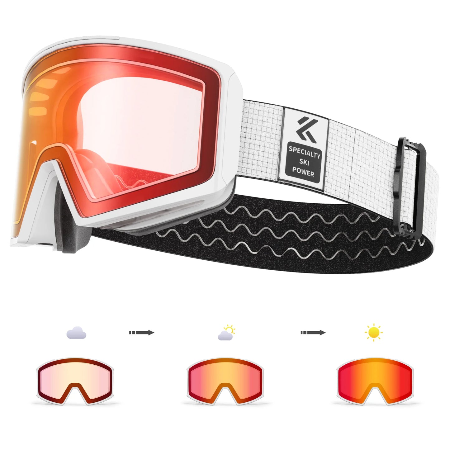 KAPVOE New Outdoor Photochromic Ski Goggles Men Snowboard Glasses Women Winter Snow Sunglasses UV400 Magnetic Attraction Lens