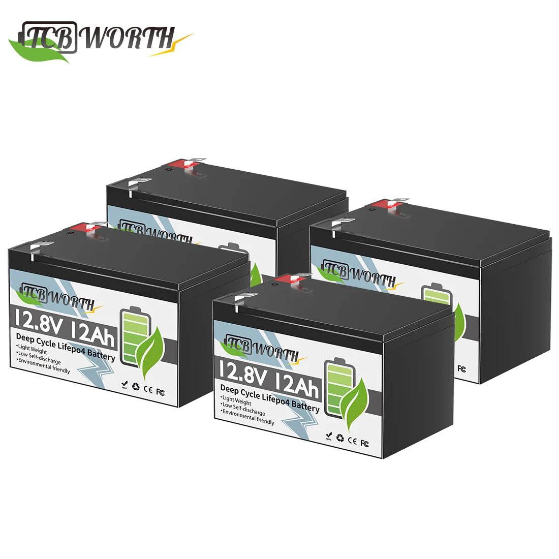 12V 12Ah LiFePO4 Battery,4000+ Deep Cycles,Lithium Iron Phosphate Battery,Built-in BMS,for Power Wheels,Fish Finder,Ride-on Toy