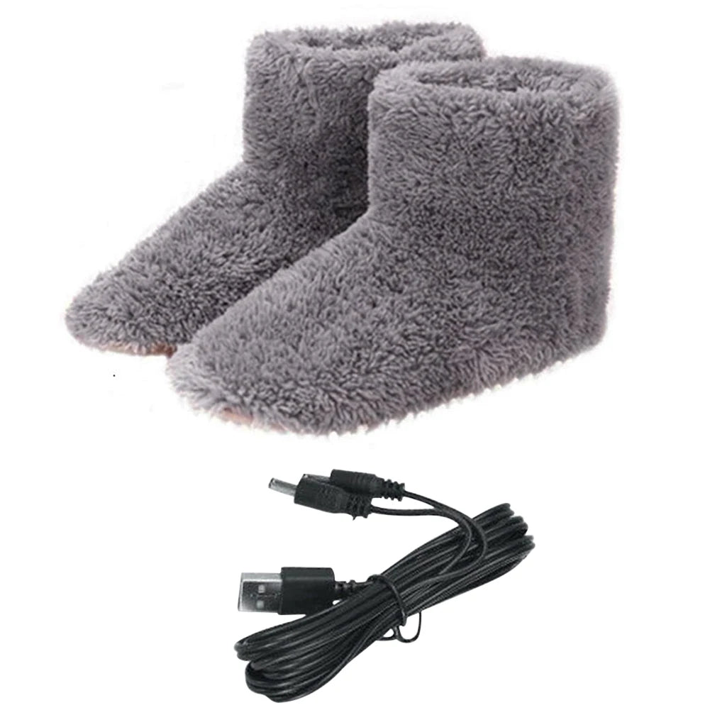 Women Men Electric Heating Shoes USB Heated Shoes Couples Home Shoes for Cold Weather