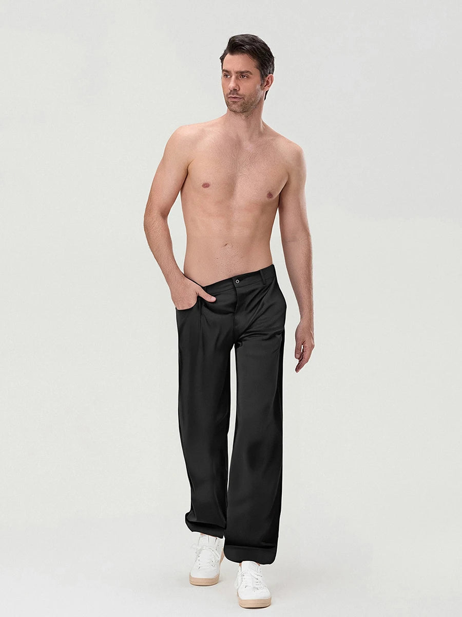 Classic Men s Formal Trousers  Fit Dress Pants Business Office Work Straight Leg Suit Trousers with Pockets for Spring