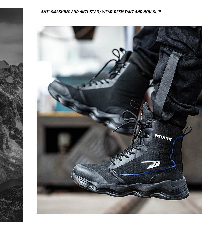 Fashionable breathable anti-smash and anti-puncture safety shoes