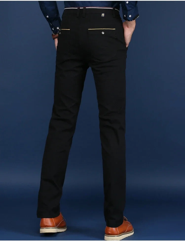 Classic Style Men Spring Summer Thin Casual Pants Fashion Business Cotton Solid Color Office Trousers High Quality Men Trousers