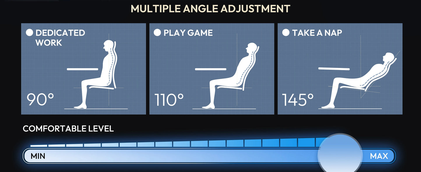 Dowinx Gaming Chair with Pocket Spring Cushion, Ergonomic Game Chair with Massage Lumbar Support and Footrest for Adults