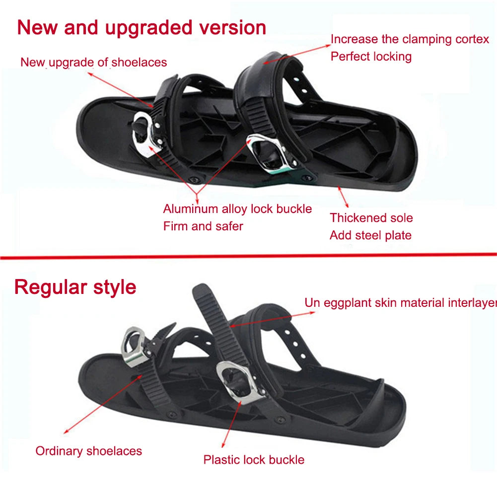 Winter Sled Skates Compact Skiing Accessory Multifunctional Adjustable Skiing Tool Outdoor Sports Lightweight Skis Snowblades ﻿
