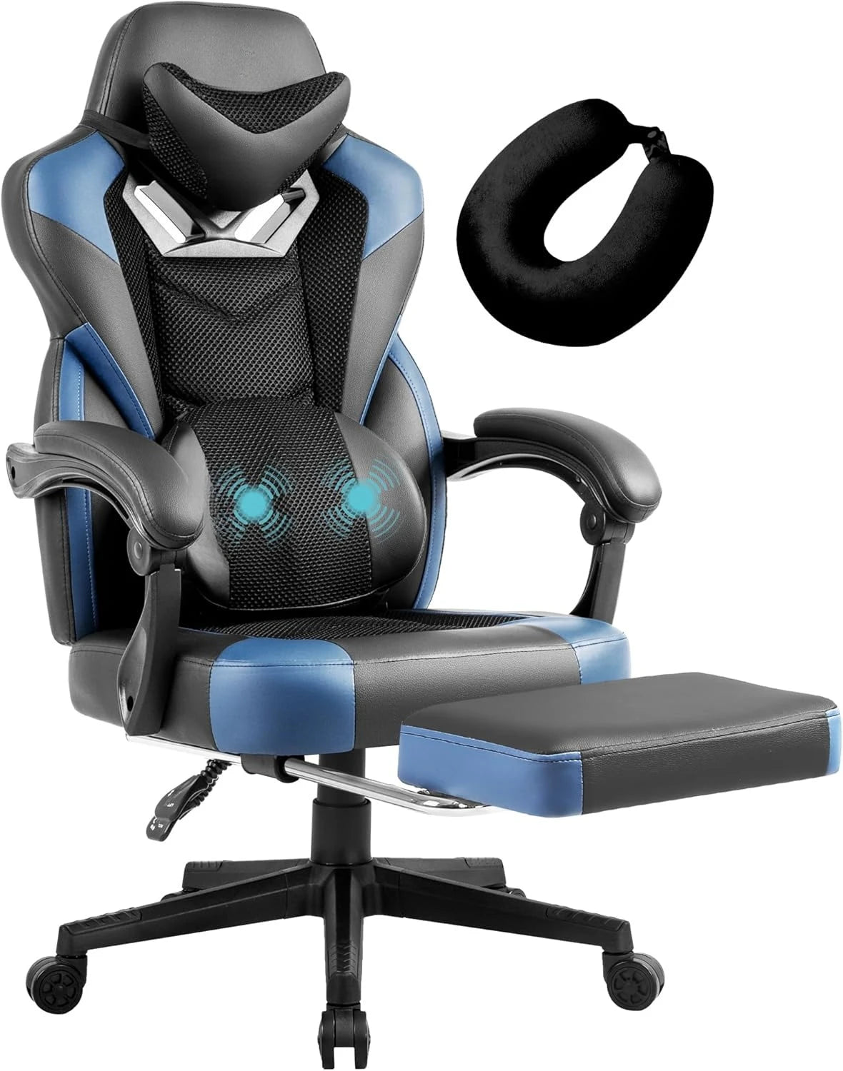Gaming Chair PRO, Ergonomic Gaming Chairs for Adults Heavy People, Massage Reclining Office Desk Computer Chair with Footrest