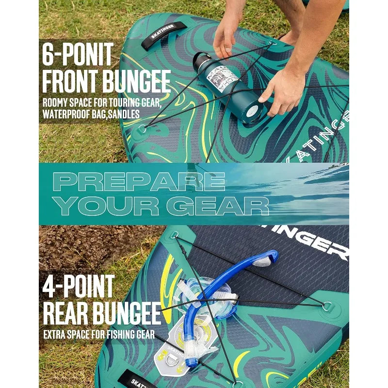 11'6×35" Super Wide Inflatable Stand Up Paddle Board, Ultra Stable Wide SUP for 2+1 People/Family/Big Size w/Shoulder Strap
