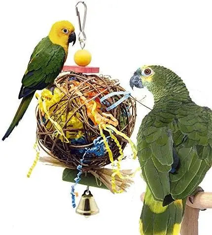 2-piece bird chew toy foraging chopper parrot cage chopper parrot cone hanging toy