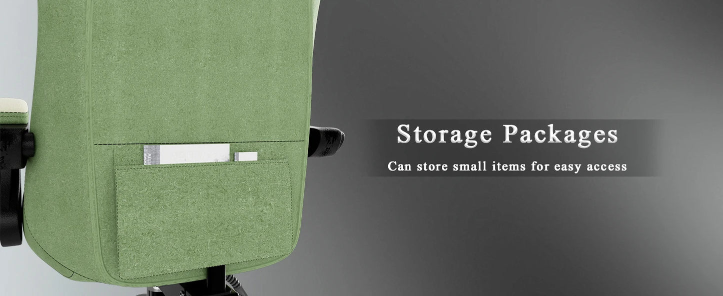 Ergonomic Gaming Chair with Pocketed Spring Cushion, Breathable Fabric Computer Chair with Footrest, Adjustable Lumbar Support V