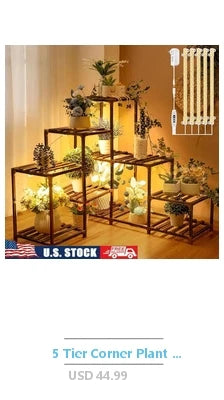 Indoor Plant Stand with Grow Lights 9 Tier Metal Shelf Flower Pots and Home Decor Display