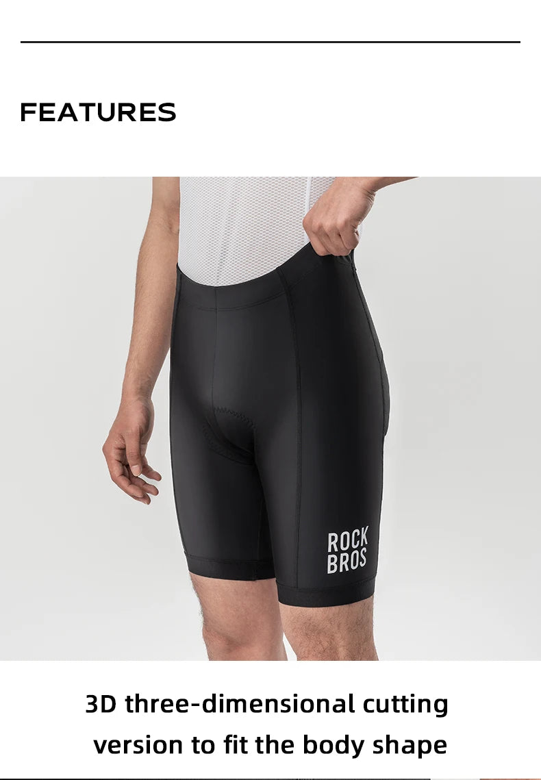 ROCKBROS Men's Cycling Shorts 3D Gel Pad Cycling Underwear Anti-Slip Breathable Bike Bicycle Liner Shorts Men MTB Road Riding
