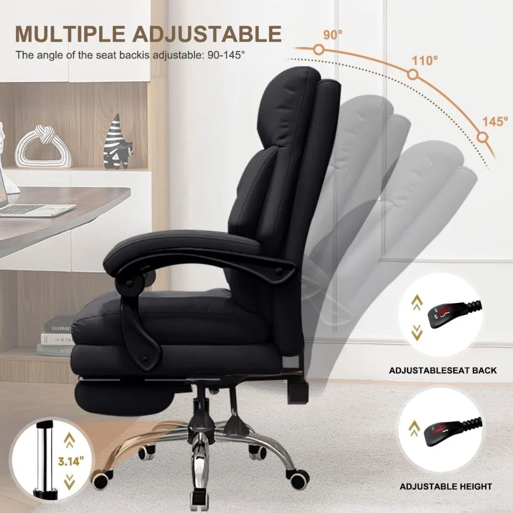 High Back Office Chair Executive Desk Chair with Foot Rest Comfortable Computer Gaming Chairs Swivel Work Chair