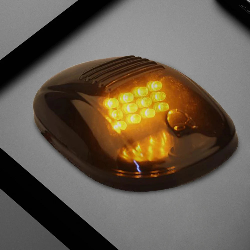 5Pcs Amber 9 LED Top Clearance Running Light 12V/24V Cab Roof Top Marker Running Light IP68 Waterproof for Pickup Trucks SUV