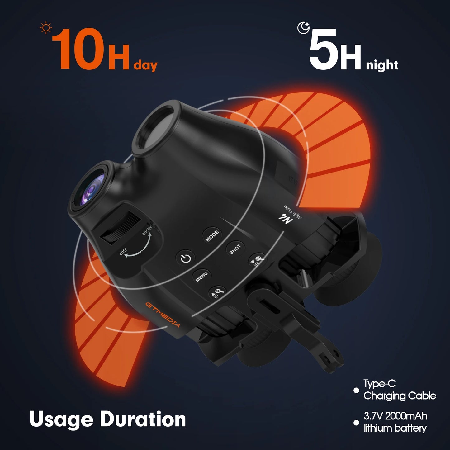 GTMEDIA N4 Binoculars Night Vision Goggles，1080P FHD 5X Optical Zoom for Outdoor Hunting Telescope Infrared Night Vision Device