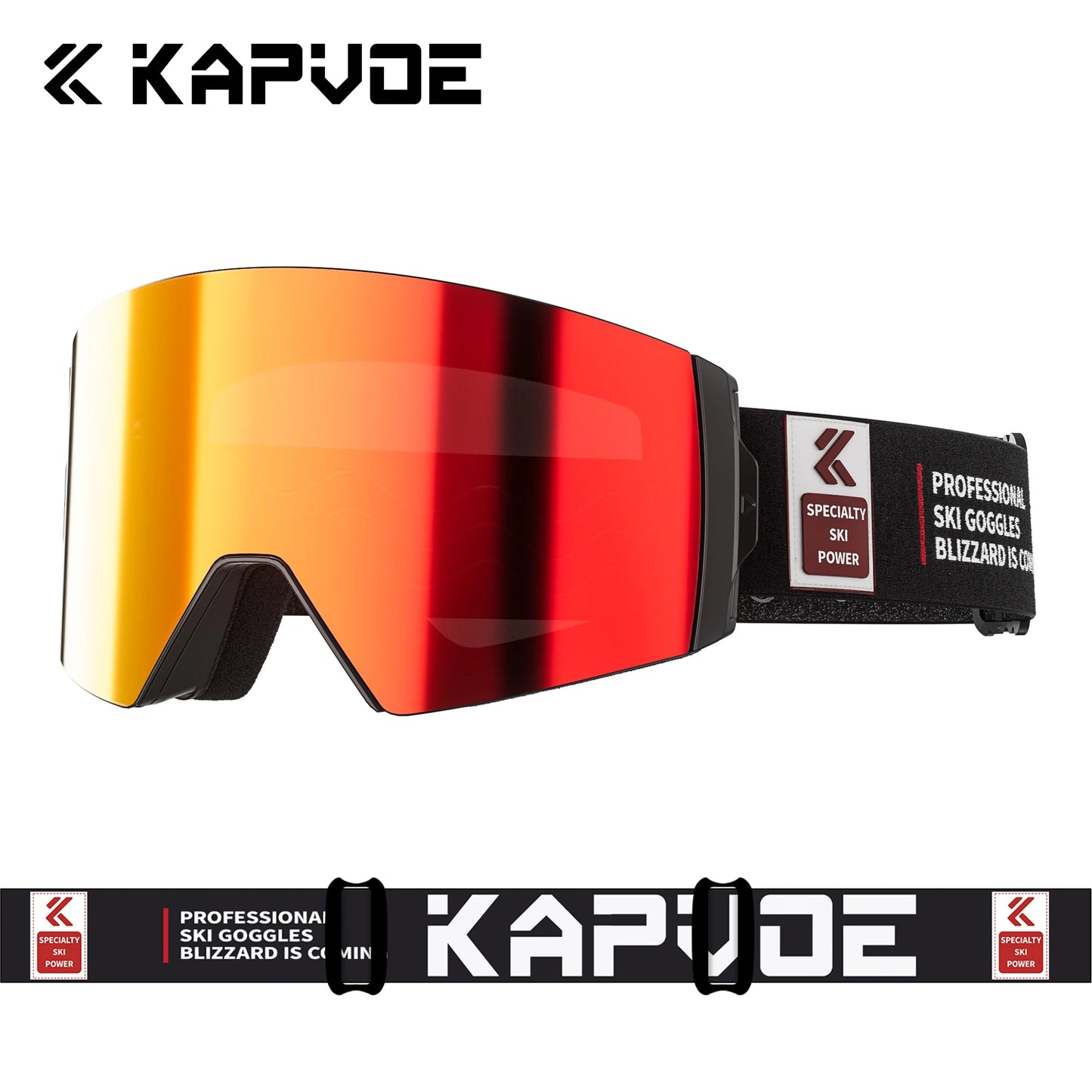 KAPVOE New Outdoor Photochromic Ski Goggles Winter Snow Sports for Unisex Snow Glasses UV400 Anti-fog Magnetic Snowboard Glasses