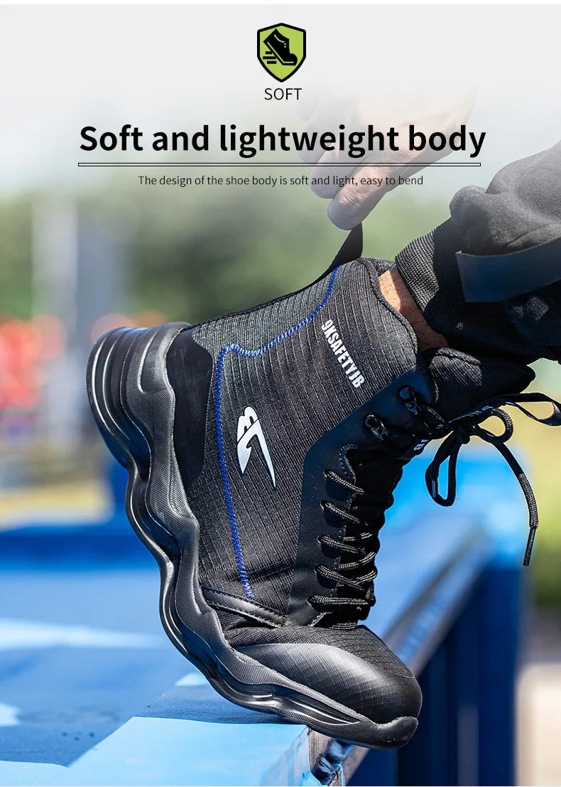 Fashionable breathable anti-smash and anti-puncture safety shoes