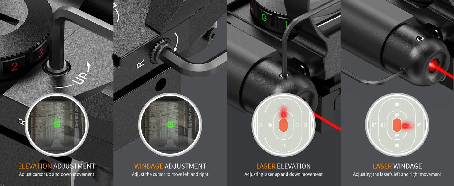 Feyachi Reflex Sight - 4 Reticle Red & Green Dot Sight Optics with Red Laser Sight Less Than 5mW Output for Picatinny Rails