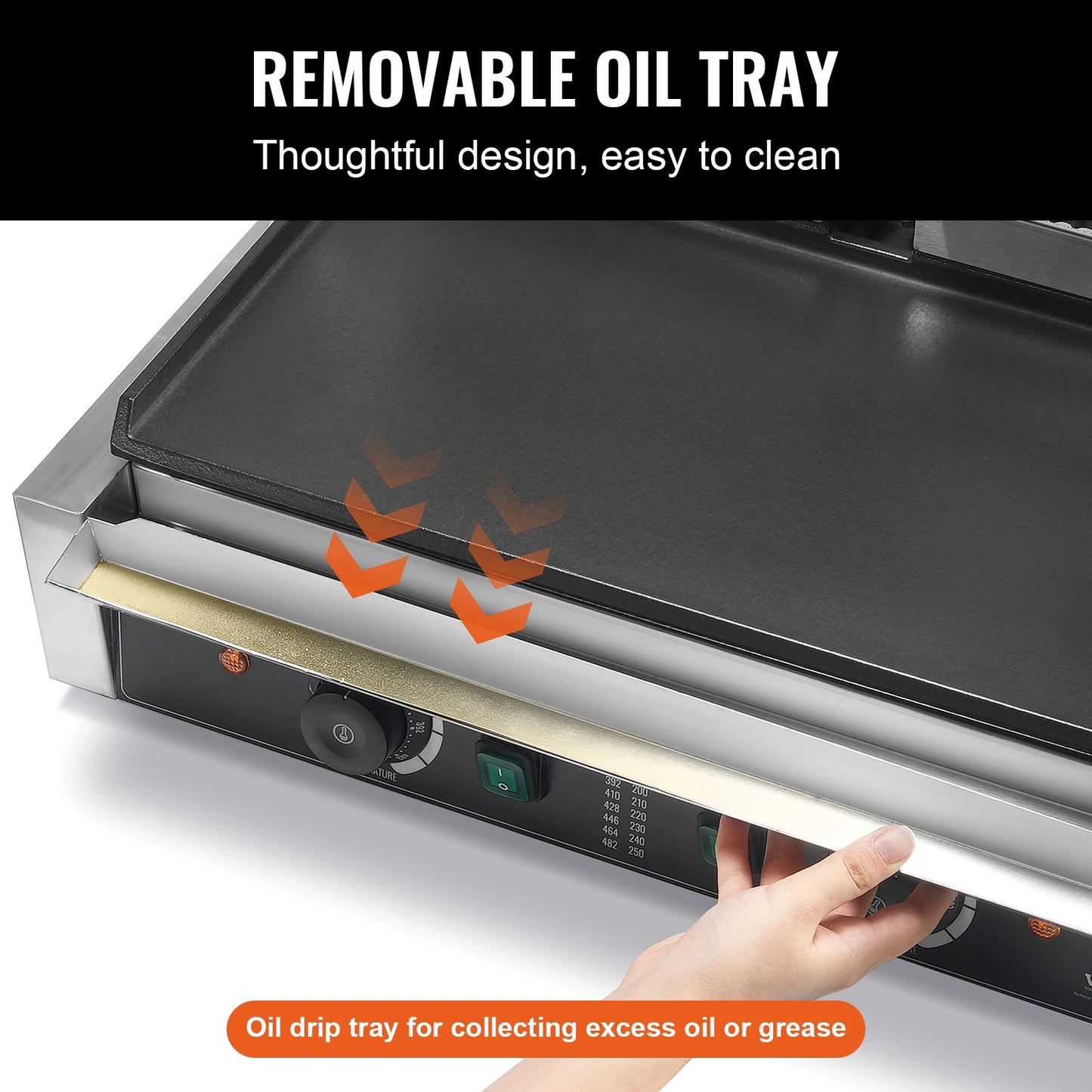 SucceBuy Commercial Panini Grill 3600W Electric Sandwich Panini Maker with Temp Control And 19"x9" for Hamburger Steak Bacon