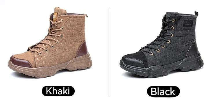 Men’s Industrial Safety Shoes Steel Toe Cap - Anti-Smash Anti-Punctur Outsole Outdoor Indestructible Construction Work Shoes
