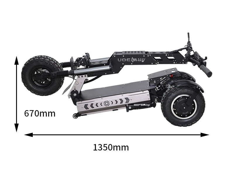 ARWIBON MT30 Adult Electric Scooter 6000W Motor 60V27AH Folding Tricycle E-Scooter 13 Fat Tire E-Mountain Scooter