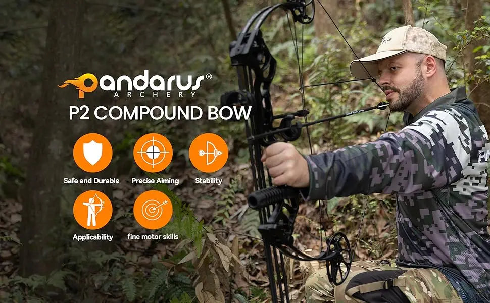 Archery Ready to Hunt Lightweight Compound Bow Package for Adults and Youth，0-50 Lbs Draw Weight,290fps,Limbs Made in USA,with A