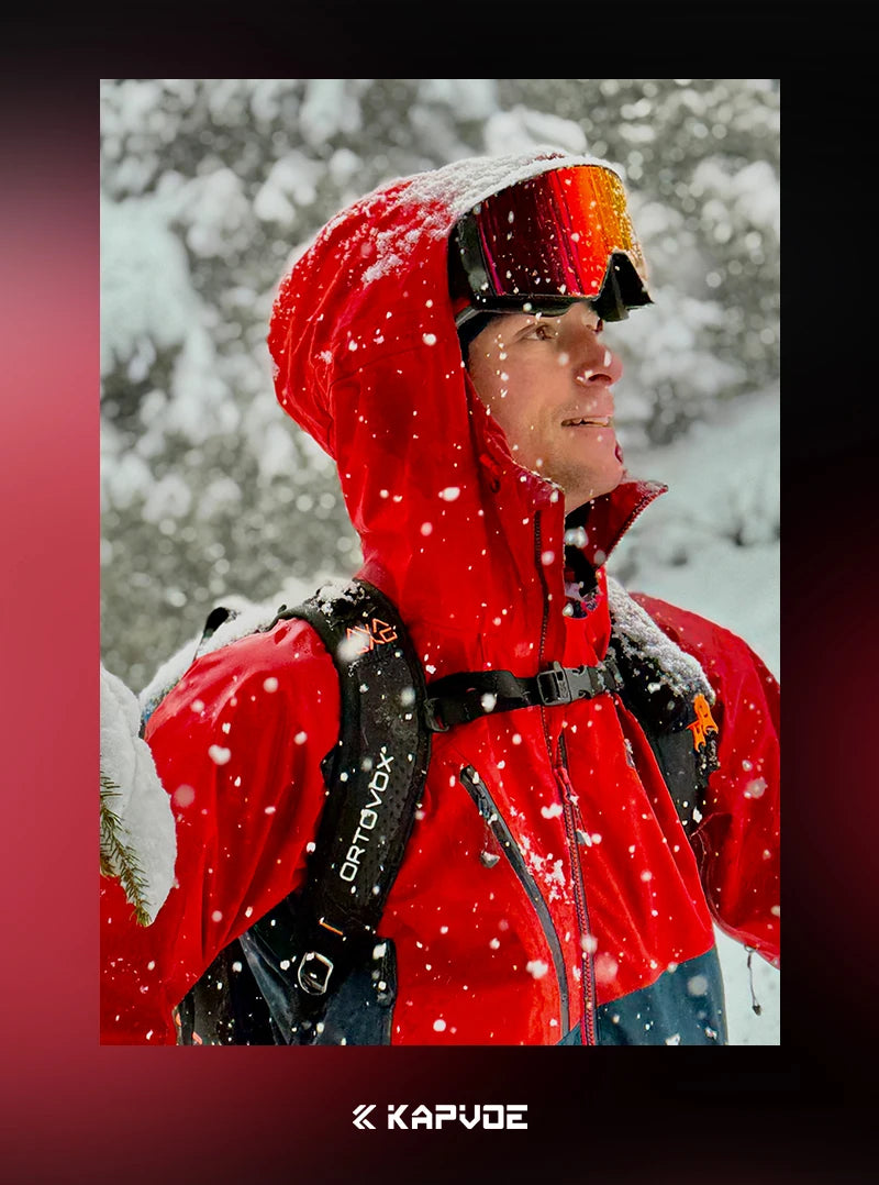 KAPVOE New Outdoor Photochromic Ski Goggles Winter Snow Sports for Unisex Snow Glasses UV400 Anti-fog Magnetic Snowboard Glasses