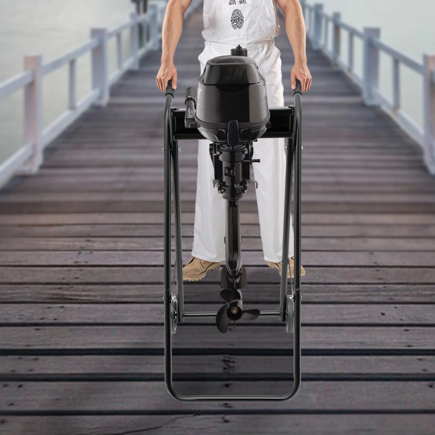 Folding Outboard Boat Motor Cart,154LBS Outboard Boat Motor Stand,  Heavy Duty Boat Motor Trolley,Multi Purposed Motor Stand